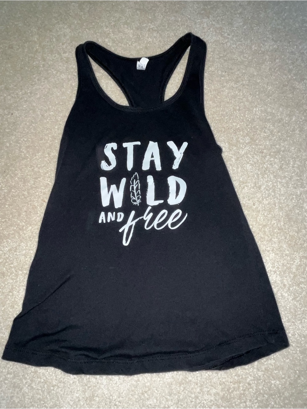 Stay Wild and Free Black Racerback Tank Top